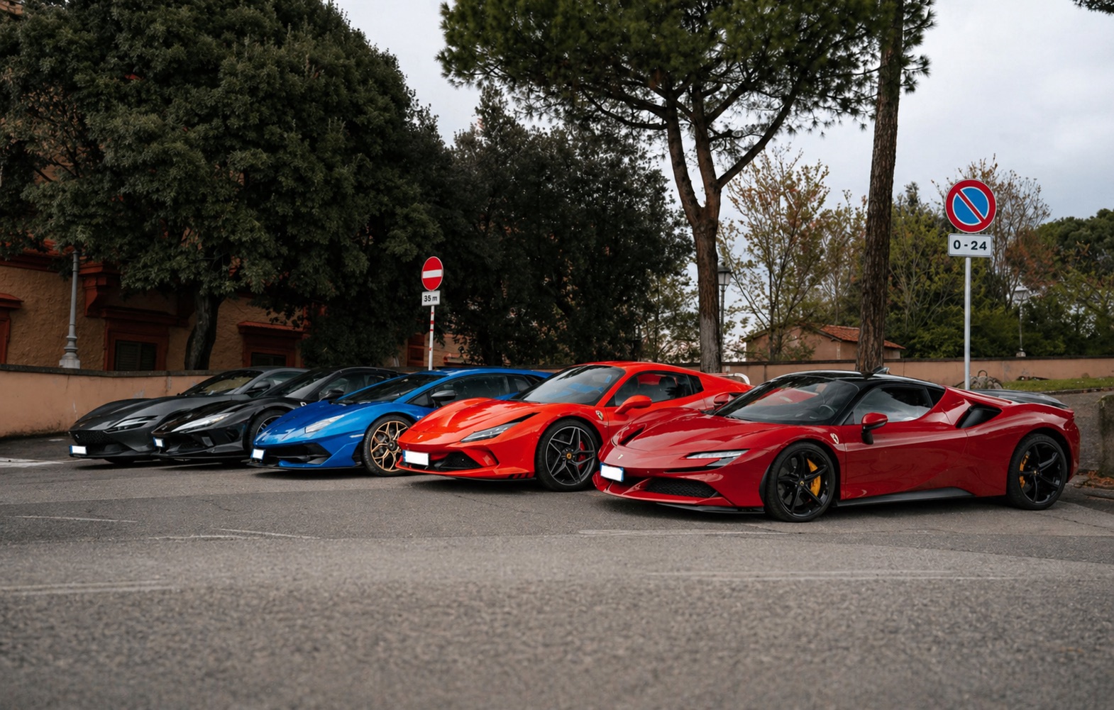 Supercars gathered in Rome